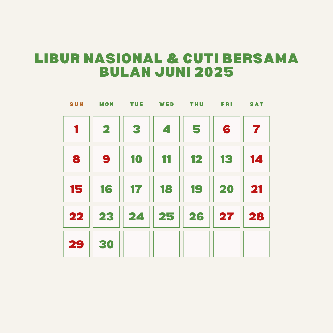 Surat Edaran Rektor Tentang Hari Libur Nasional dan Cuti Bersama Bulan Juni Tahun 2025